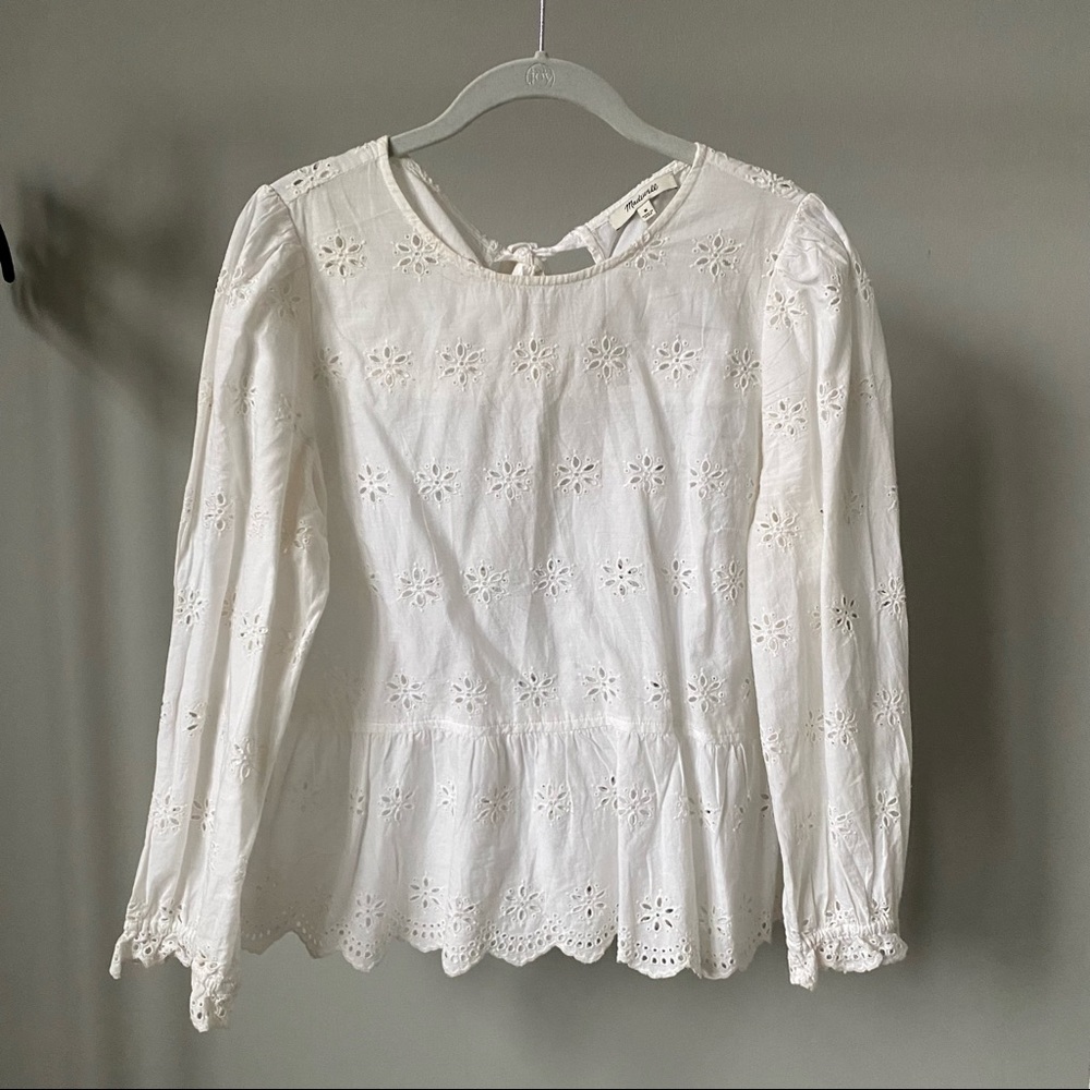 White Madewell Eyelet Long sleeve